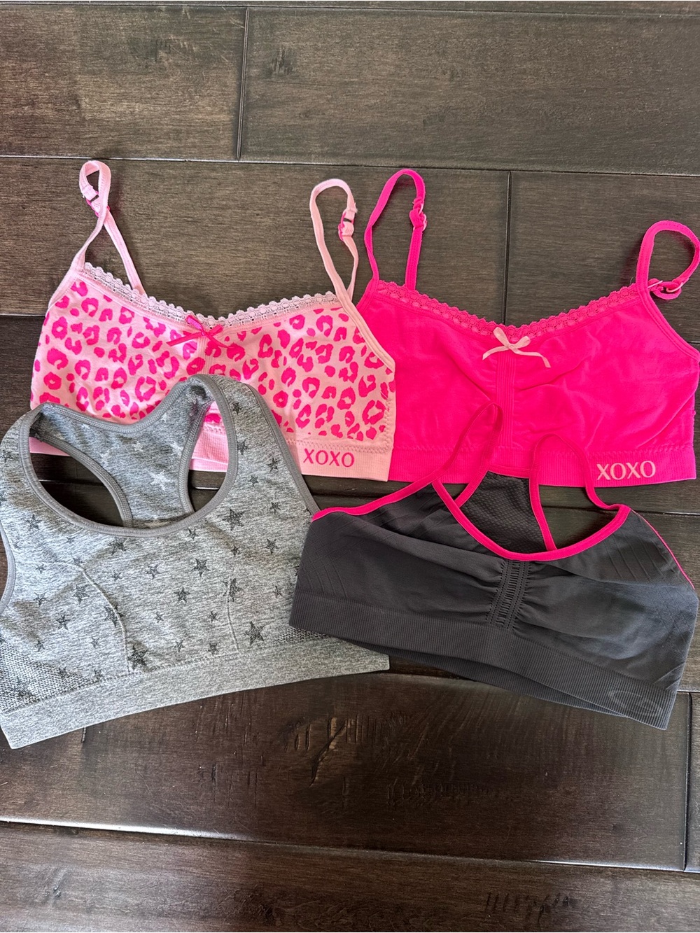 💜3/$15 4 Girls Training Bras Sports Bralettes XOXO Cat&Jack Champion Size M/L